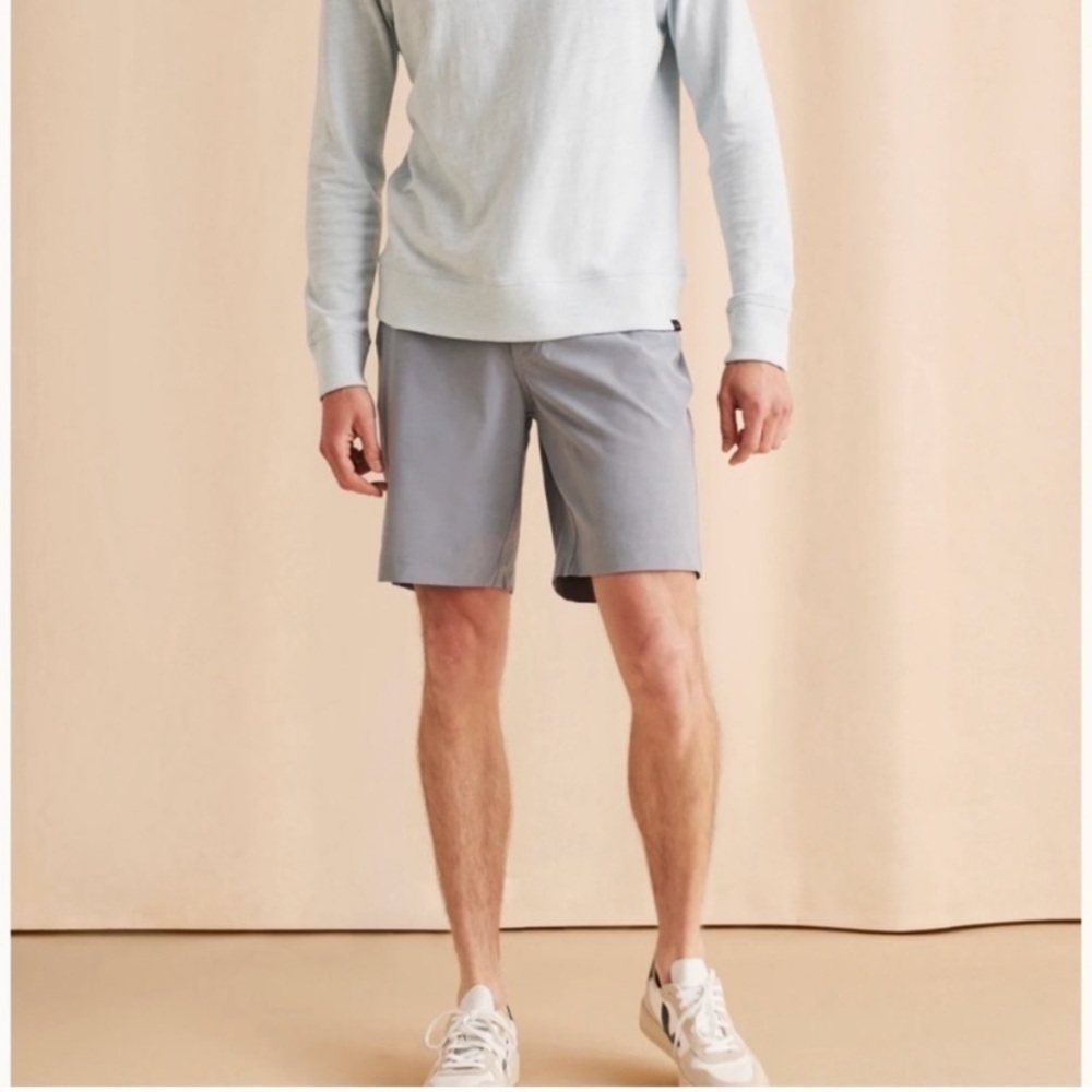 Faherty Men's Gray Classic Preppy 9" Inseam All Day Shorts Size 35